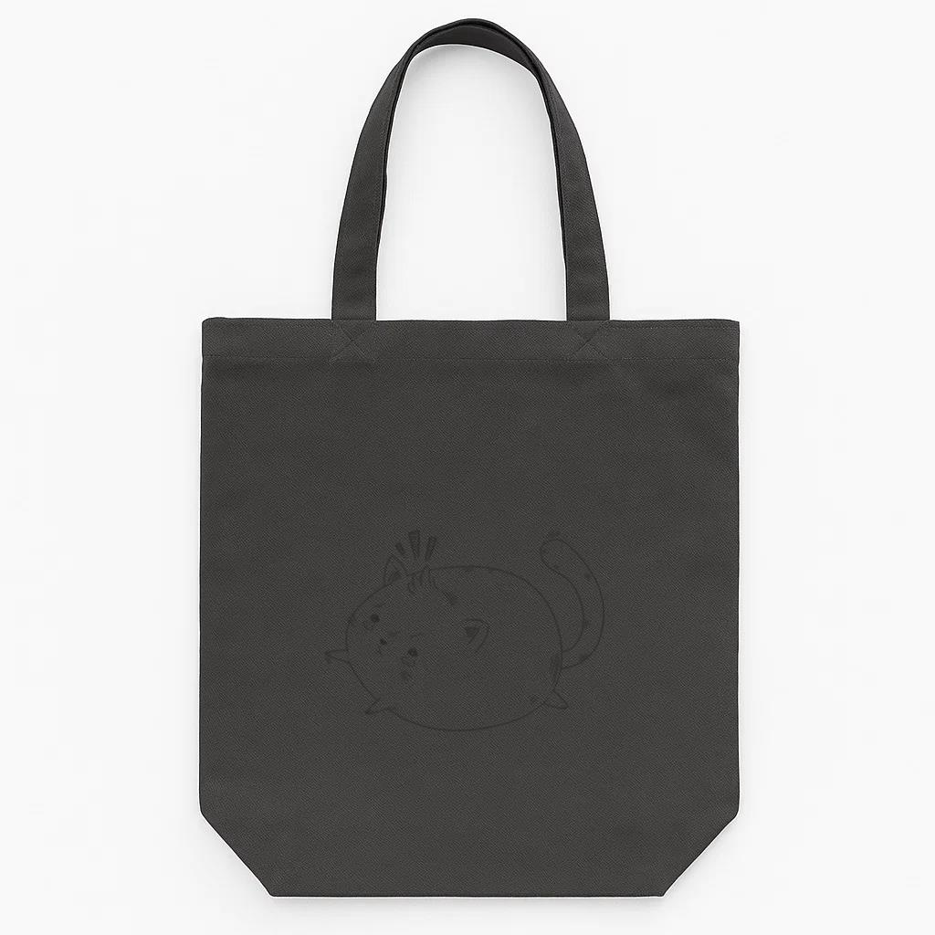 Black And White Drawing Of A Chunky Cat Tote Canvas Bag