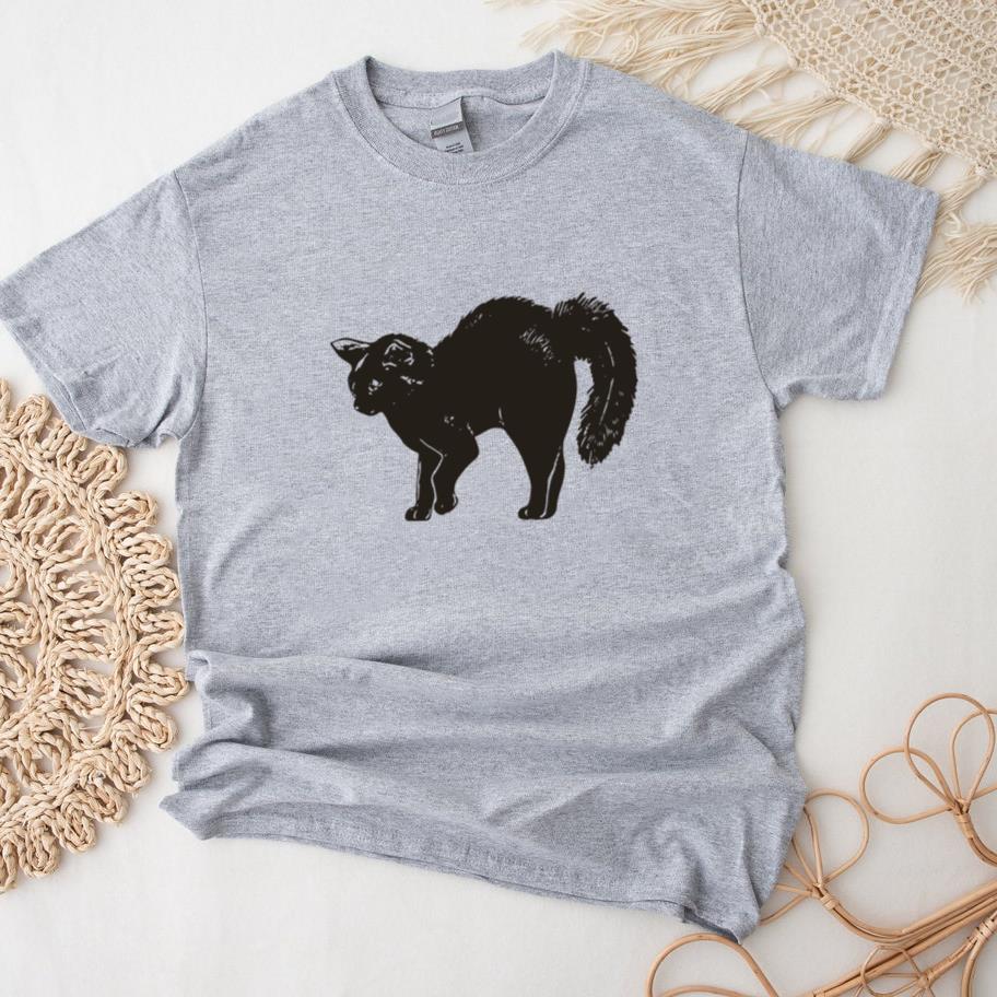 Black Cat Realistic Halloween T-Shirt