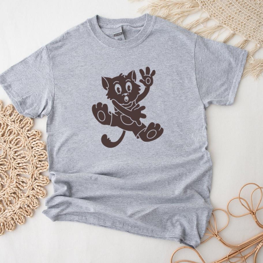 Cartoon Cat Jumping Cut Out T-Shirt