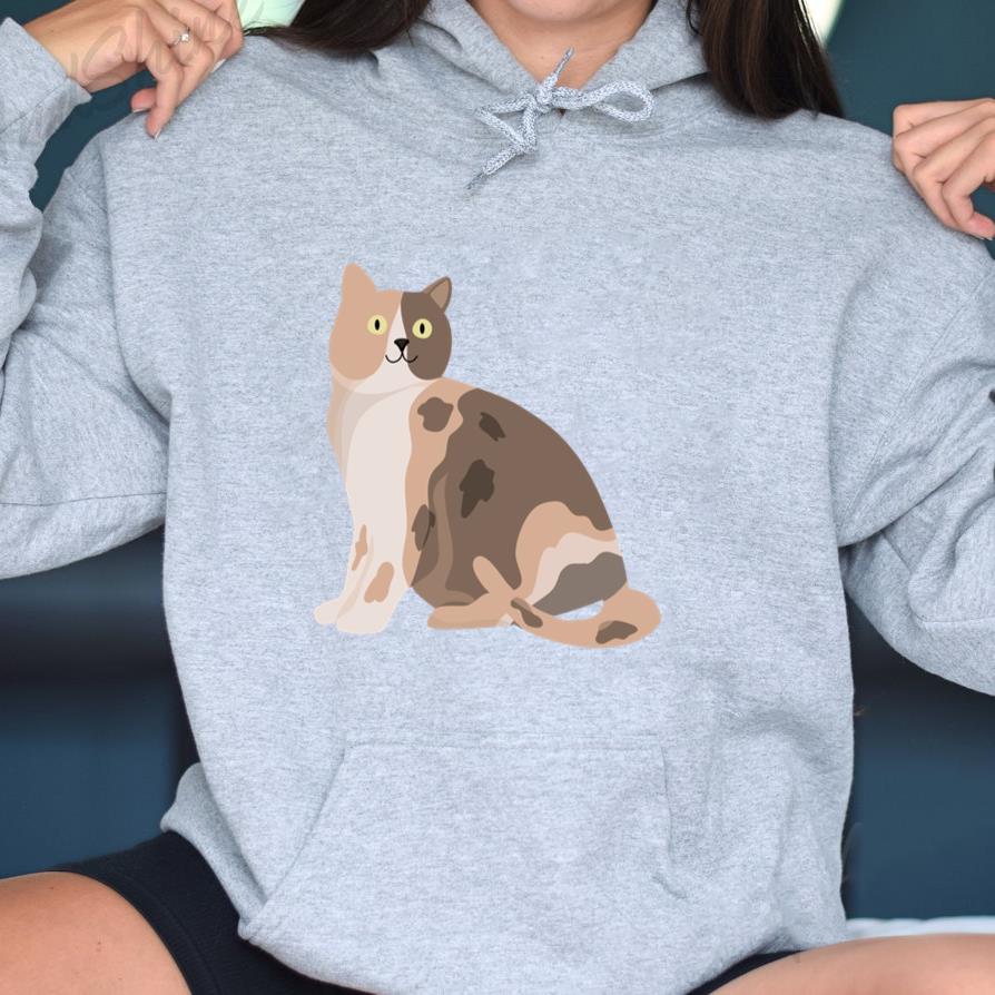 Cat Animal Illustration Hoodie