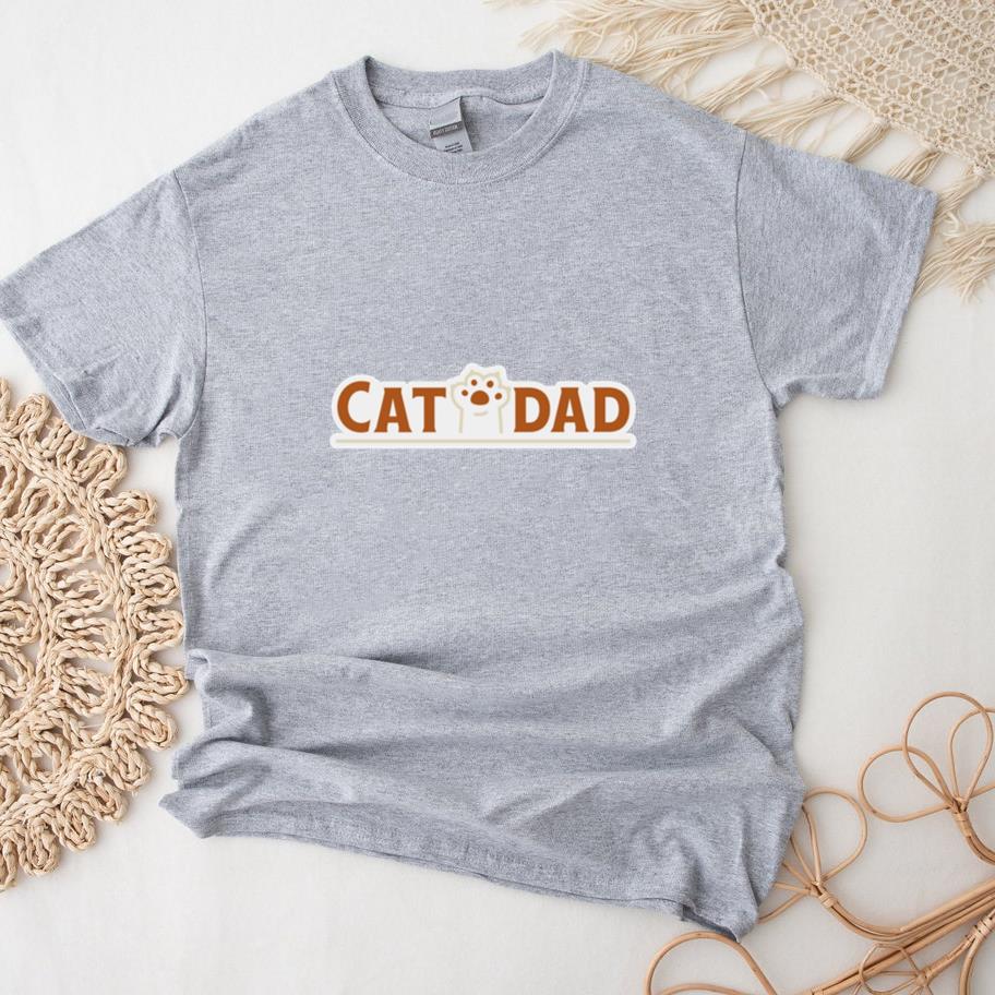 Cat Dad Quote Badge T-Shirt