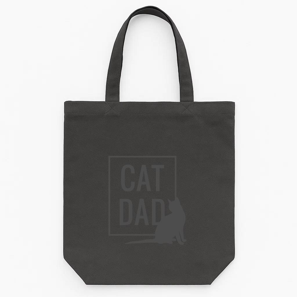 Cat Dad Silhouette Tote Canvas Bag