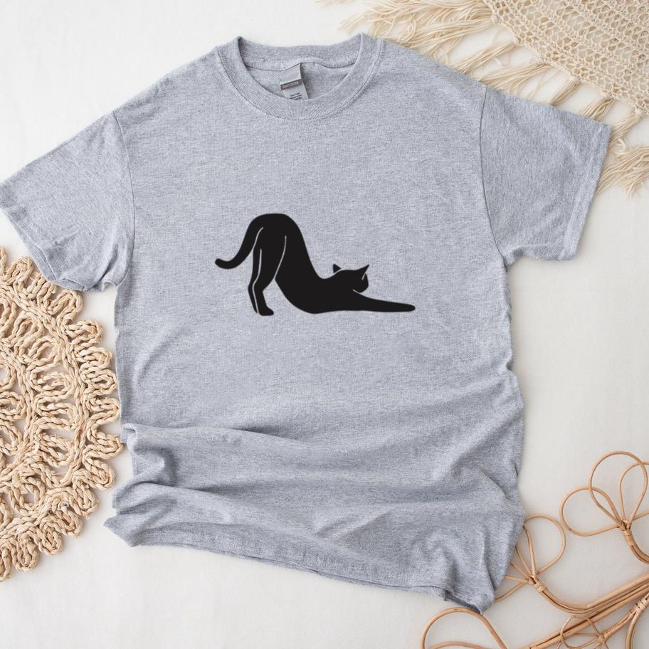 Cat Stretching Animal Silhouette T-Shirt