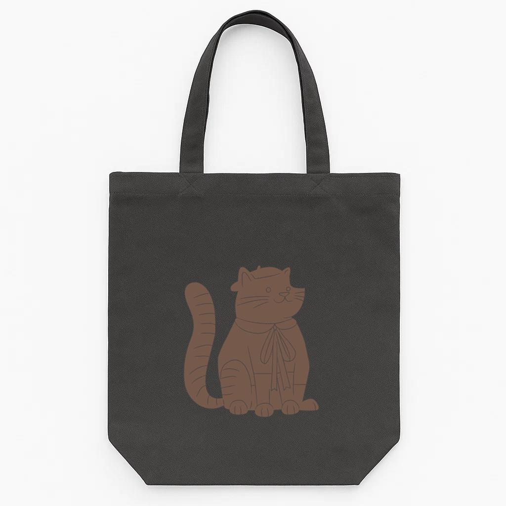 Cat Wearing A Hat And A Bow Tie Design Tote Canvas Bag