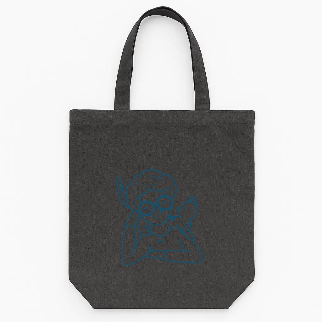 Charming Illustration Of A Person With A Cat Tote Canvas Bag