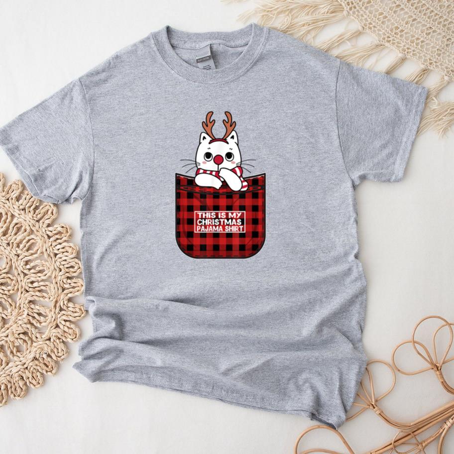 Christmas Pajama Santa Cat Deer T-Shirt