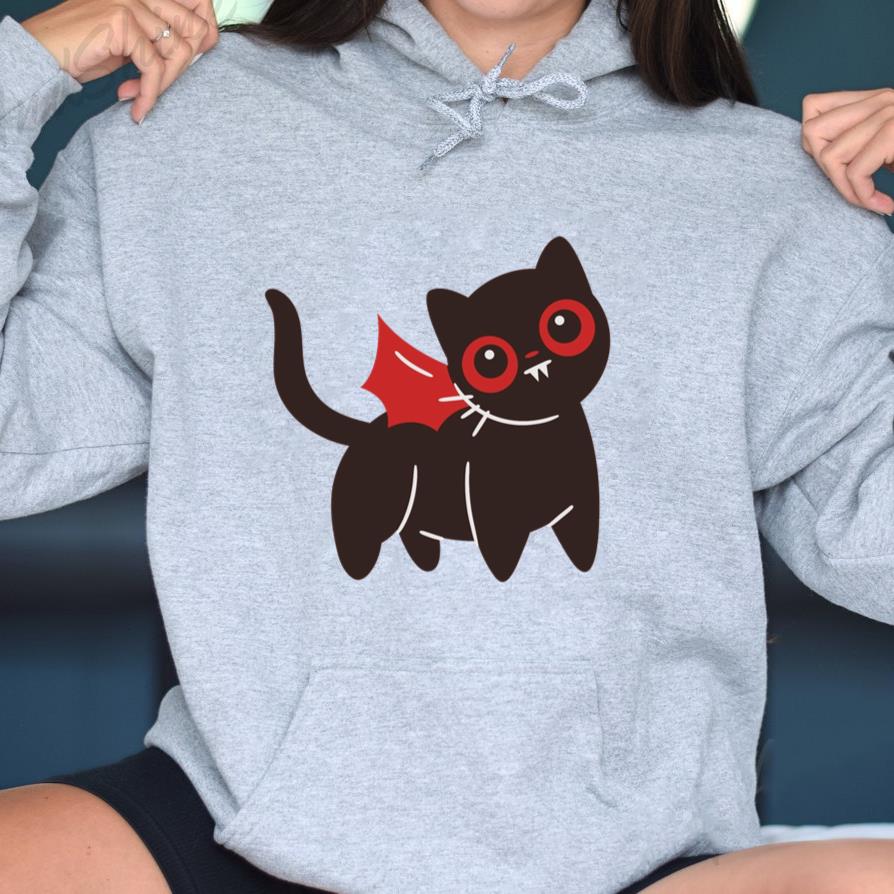 Cute Black Cat In Vampire Costume Hoodie