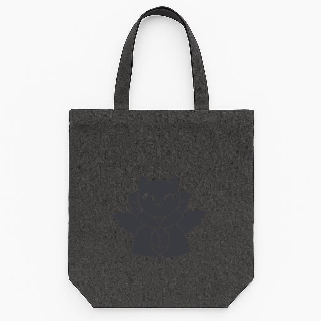 Cute Black Cat Vampire Design Tote Canvas Bag