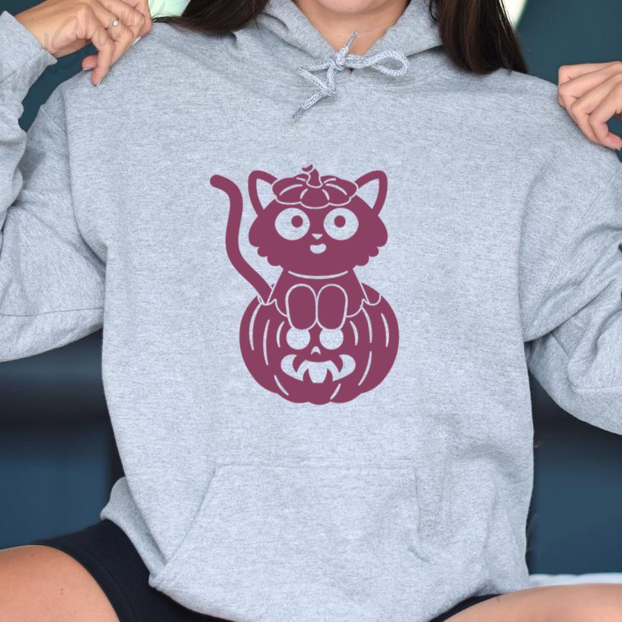 Cute Cat Sitting On Pumpkin Hoodie