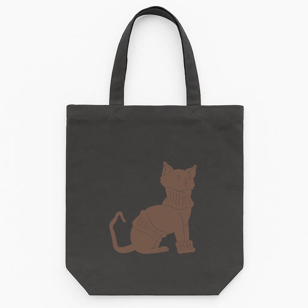 Cute Cat Sweater Design Tote Canvas Bag