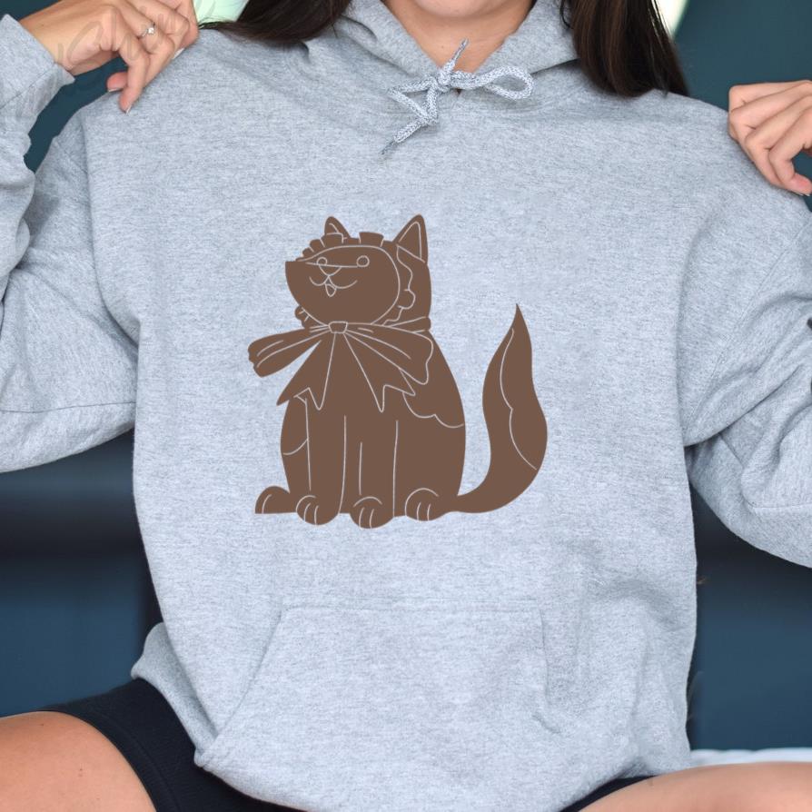 Cute Cat With A Ribbon Hoodie