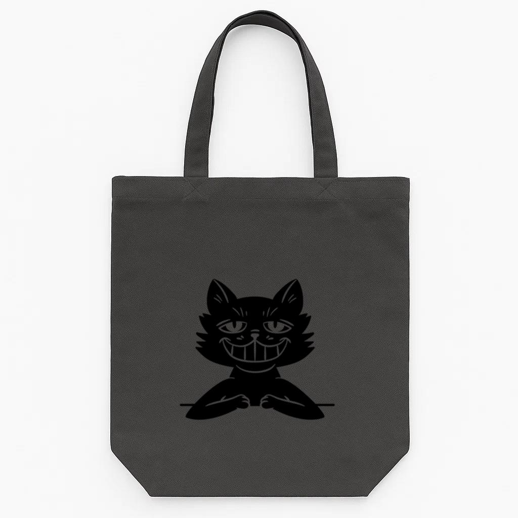 Grinning Cat With Sly Expression Tote Canvas Bag