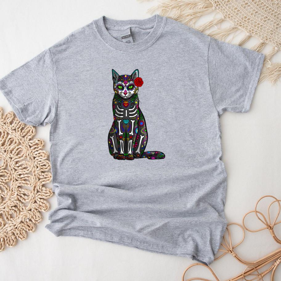 Halloween Cat Sugar Skull T-Shirt