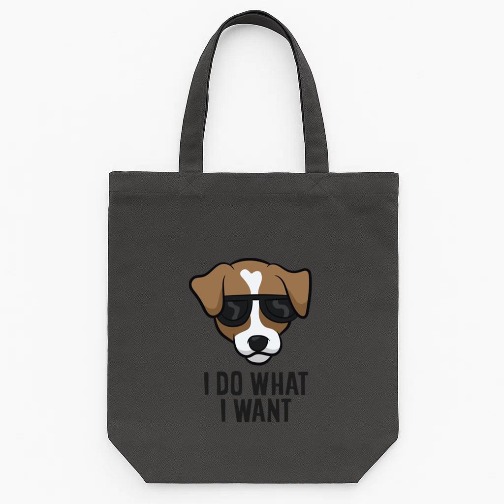 Jack Russel I Do What I Want Dog Tote Canvas Bag