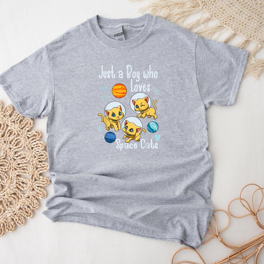 Just A Boy Who Loves Space Cats T-Shirt