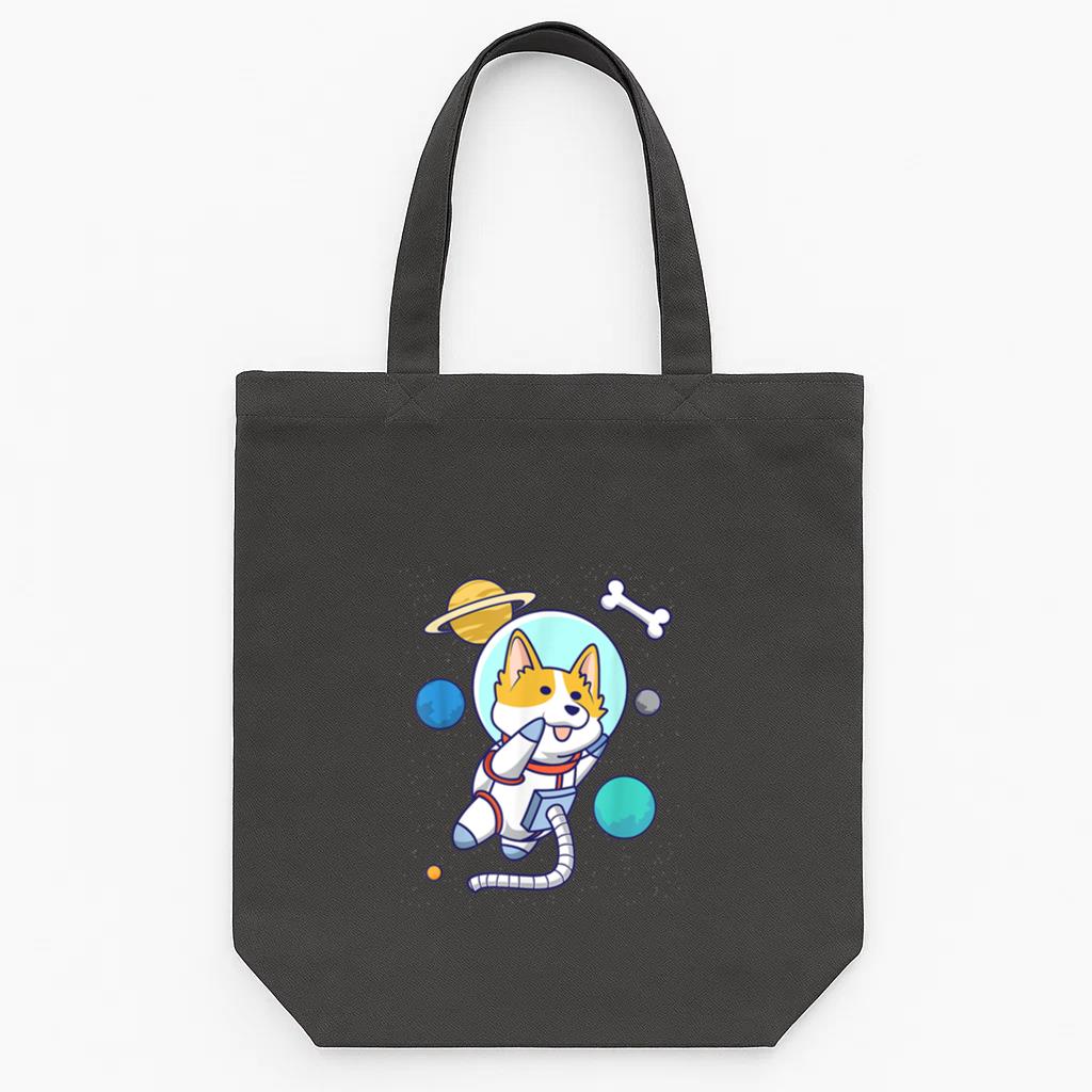 Kawaii Corgi Astronaut Dog Corgi In Space Tote Canvas Bag