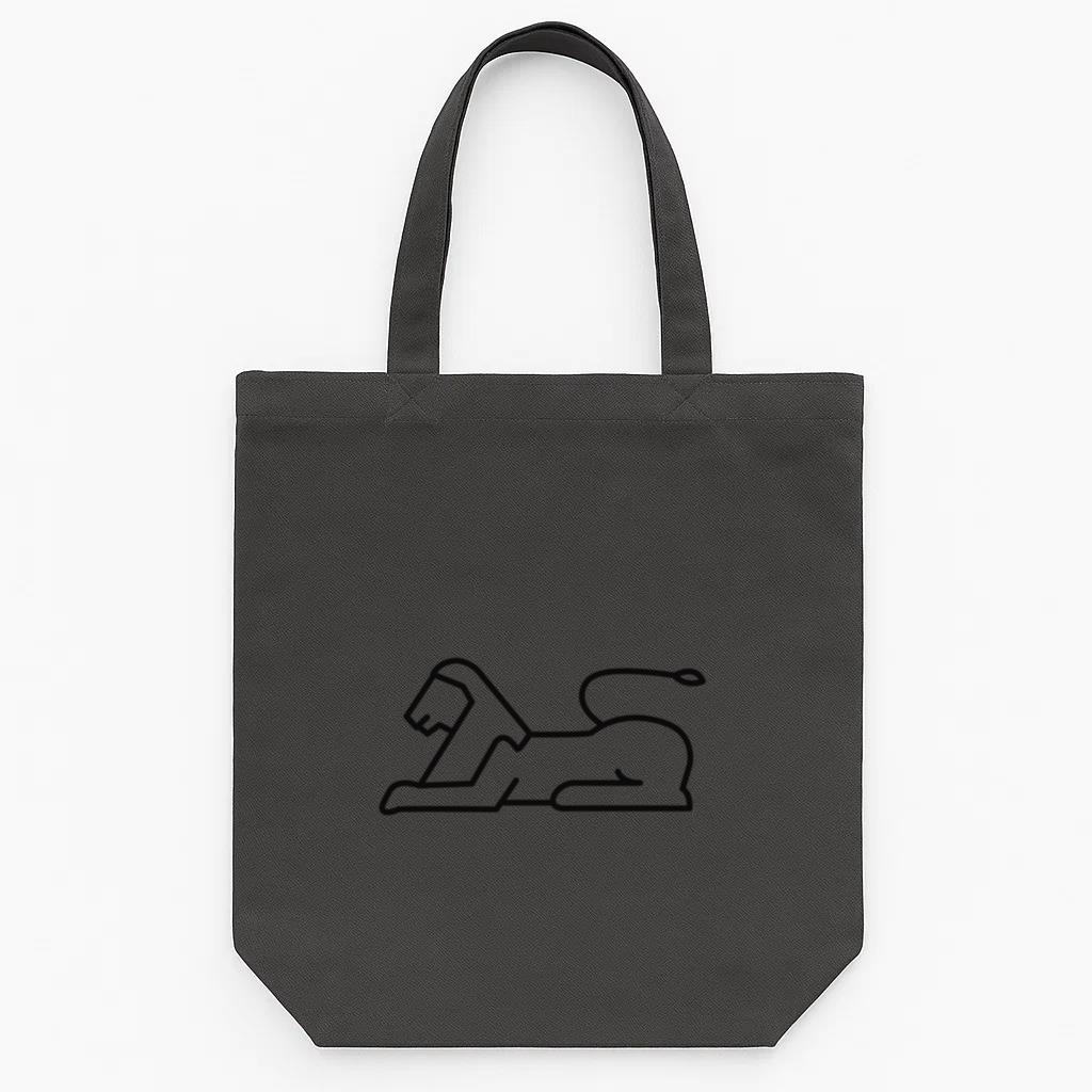 L Lion Sphinx Cat Stroke Tote Canvas Bag