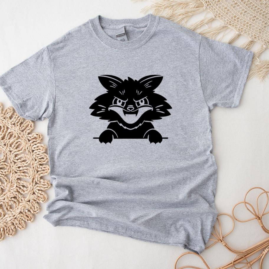 Mischievous Black Cat Design T-Shirt