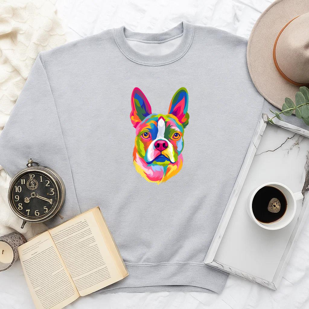 Pop Art Boston Terrier Lover Dog Sweatshirt