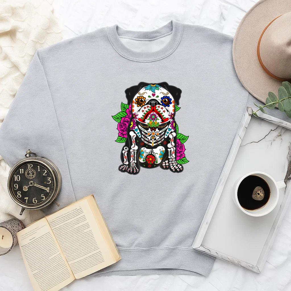 Pug Dog Sugar Skull Sweatshirt