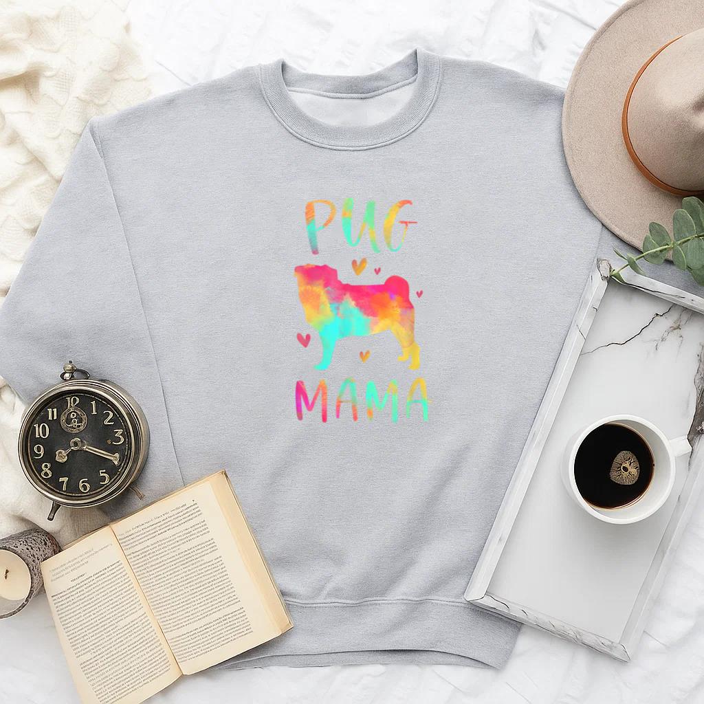 Pug Mama Colorful Dog Sweatshirt