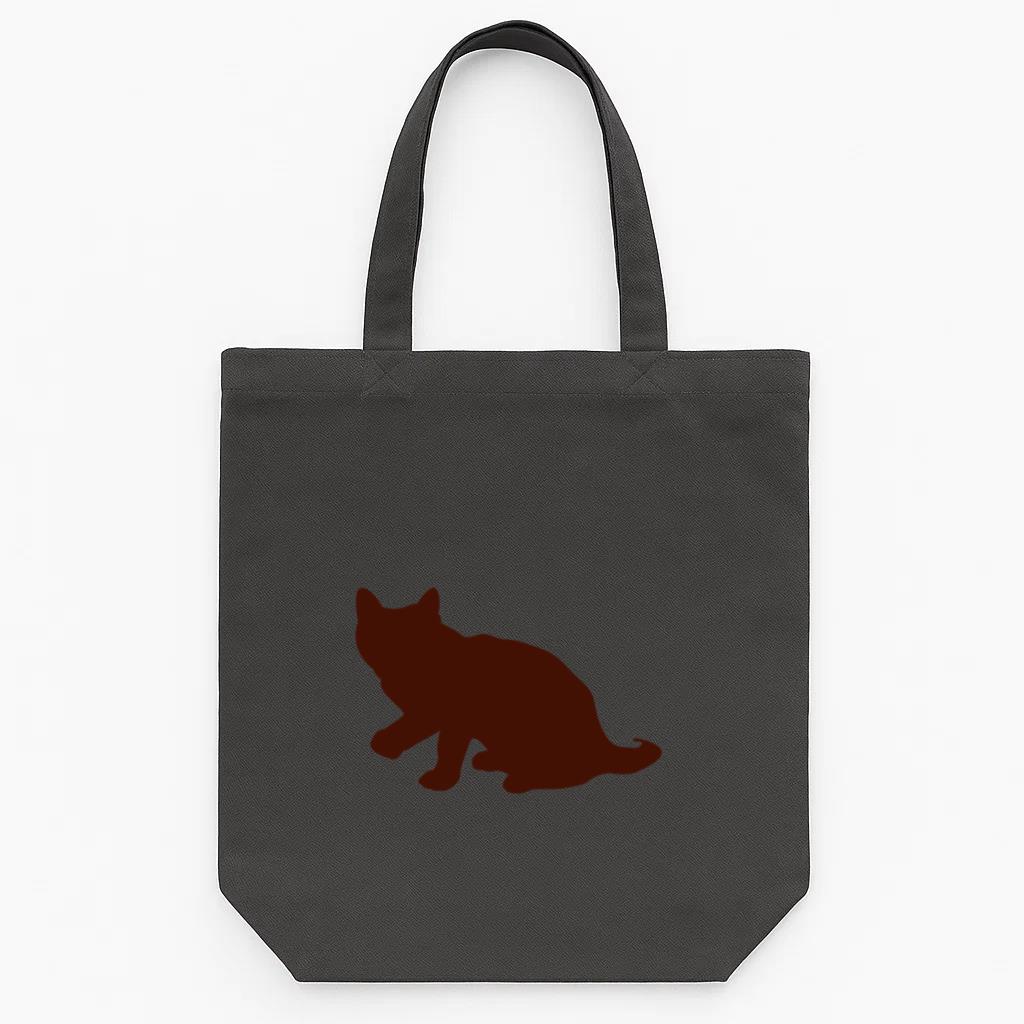 Rising Cat Silhouette Tote Canvas Bag