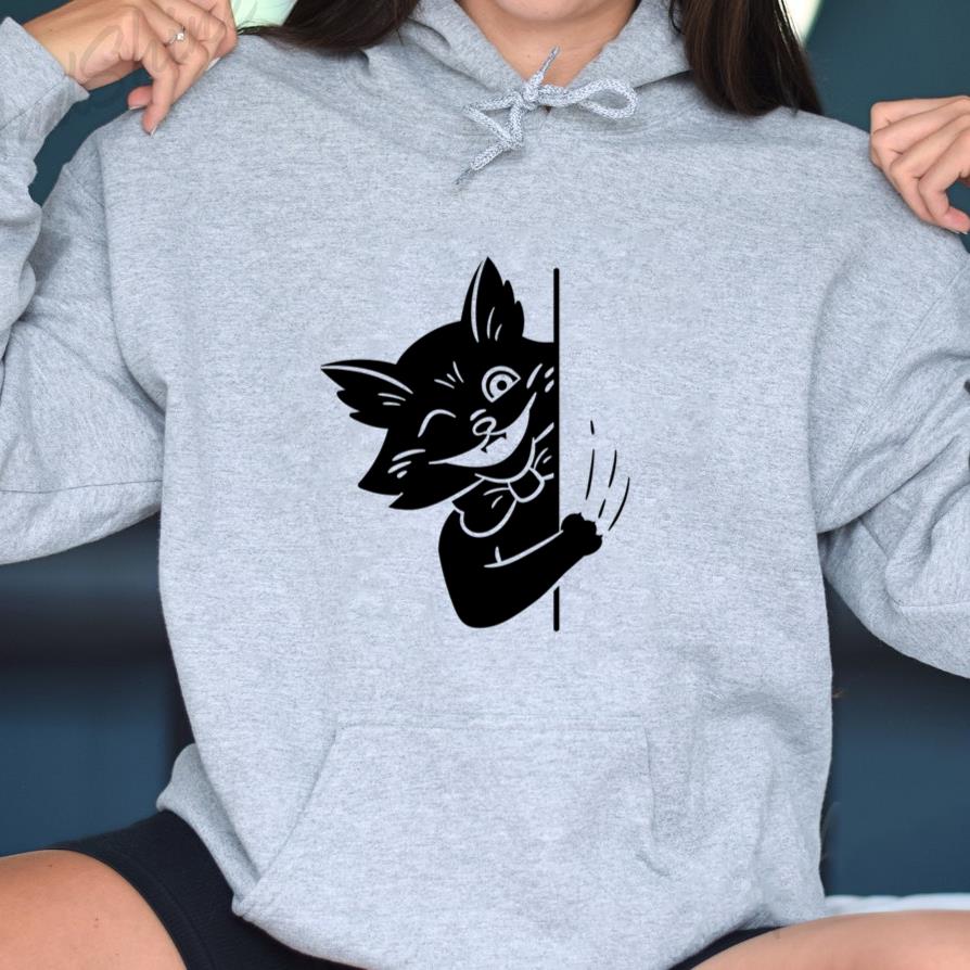 Winking Cat With Bowtie Hoodie