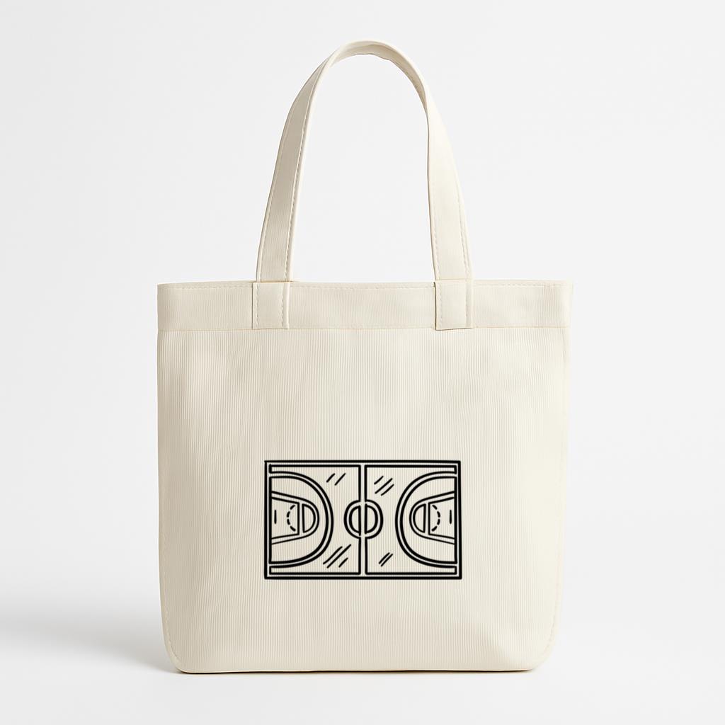 Court Top Basketball Stroke Canvas Tote Bag