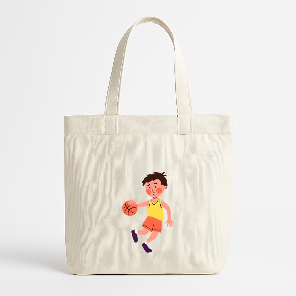 Little Boy Playing Basketball Canvas Tote Bag