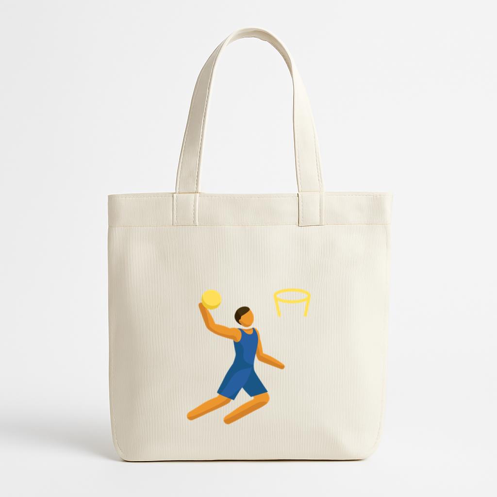 Man Playing Basketball Flat Canvas Tote Bag