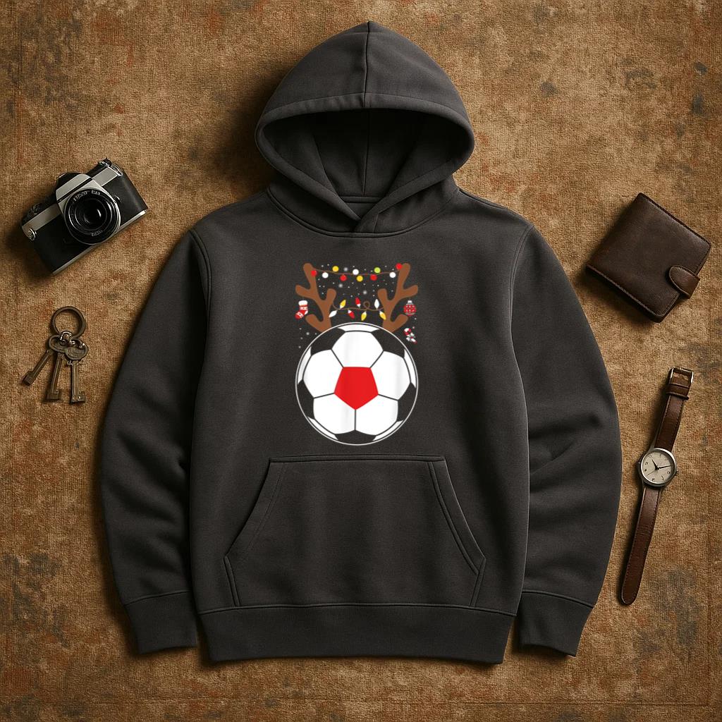 Reindeer Soccer Ball Deer Hoodie