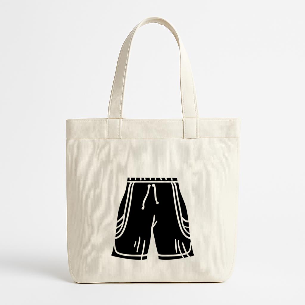Shorts Basketball Black Canvas Tote Bag