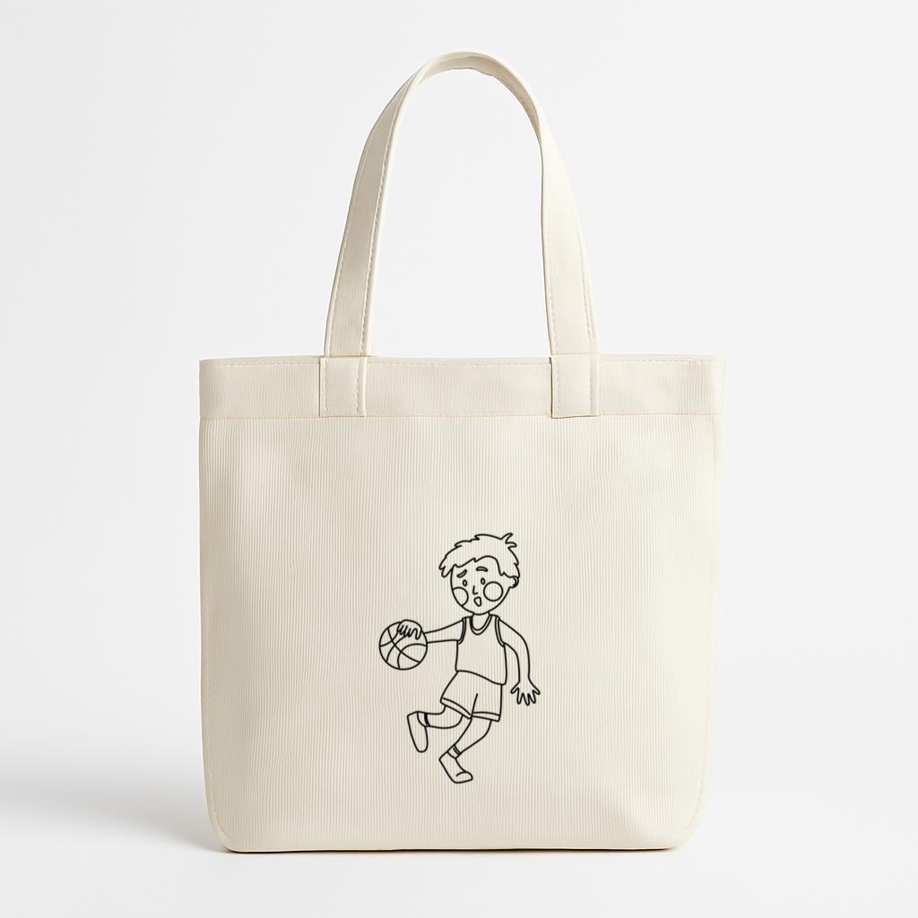 Simple Basketball Kid Children Canvas Tote Bag