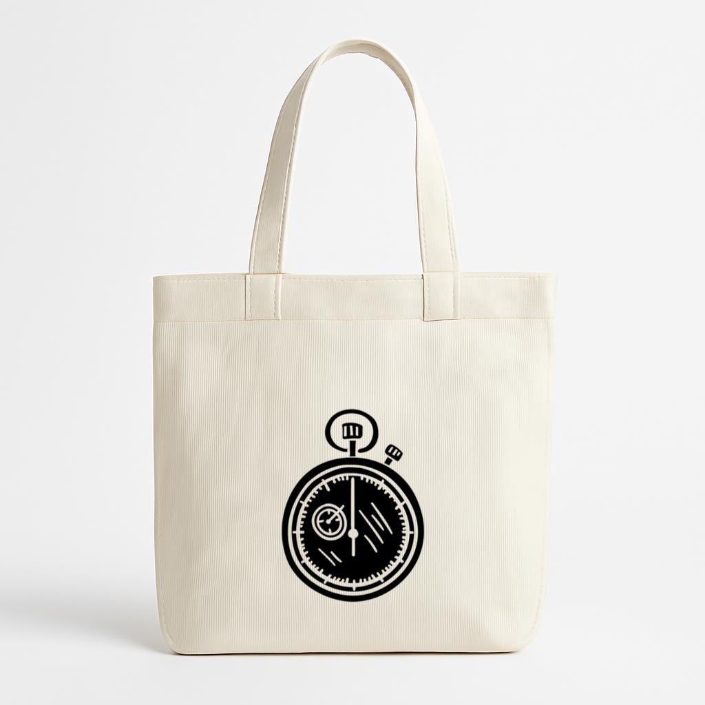 Stopwatch Basketball Black Canvas Tote Bag