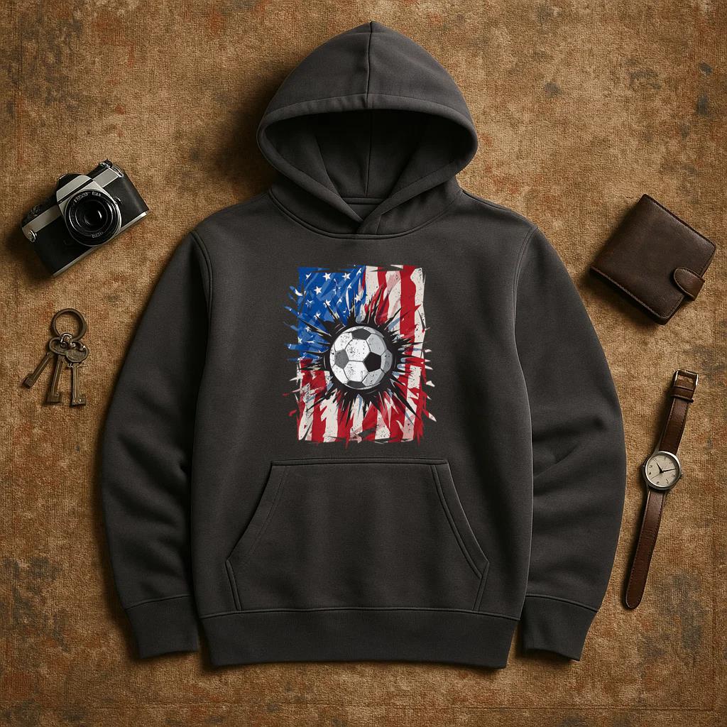 Vintage Soccer 4th Of July Hoodie